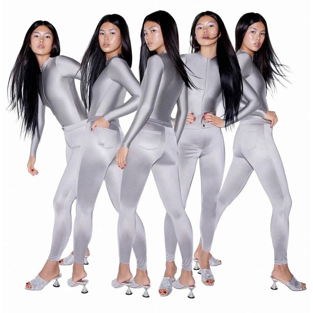 NWT SKIMS Silver Disco Pant Sz. S - Picture 2 of 7